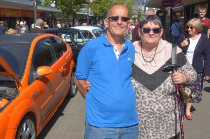 Aldershot Lions Presidents Ian Hambleton pictured at the Farnborough Classic Car Show with his wife Carole