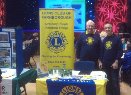 Farnborough Lions 'Message in a Bottle' stand at Rushmoor Cancer Wellbeing Day Farnborough Lions 'Message in a Bottle' stand at Rushmoor Cancer Wellbeing Day