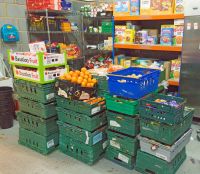 Some of the 1,400kg of food distributed weekly from the Community Grub Hub Some of the 1,400kg of food distributed weekly from the Community Grub Hub